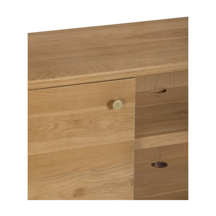 Sculpted Oak Entertainment Center - Nature's Elegance