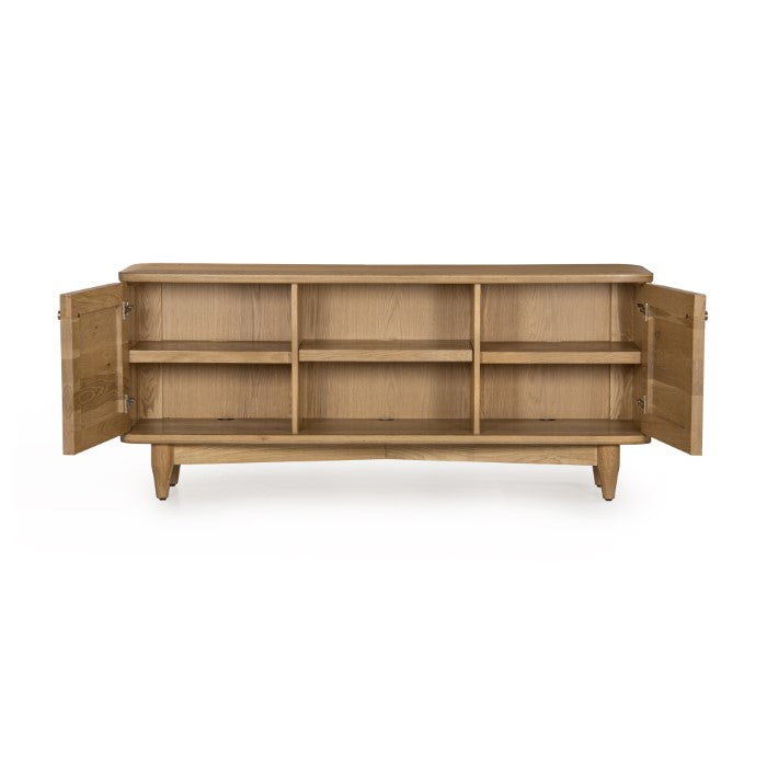 Sculpted Oak Entertainment Center - Nature's Elegance