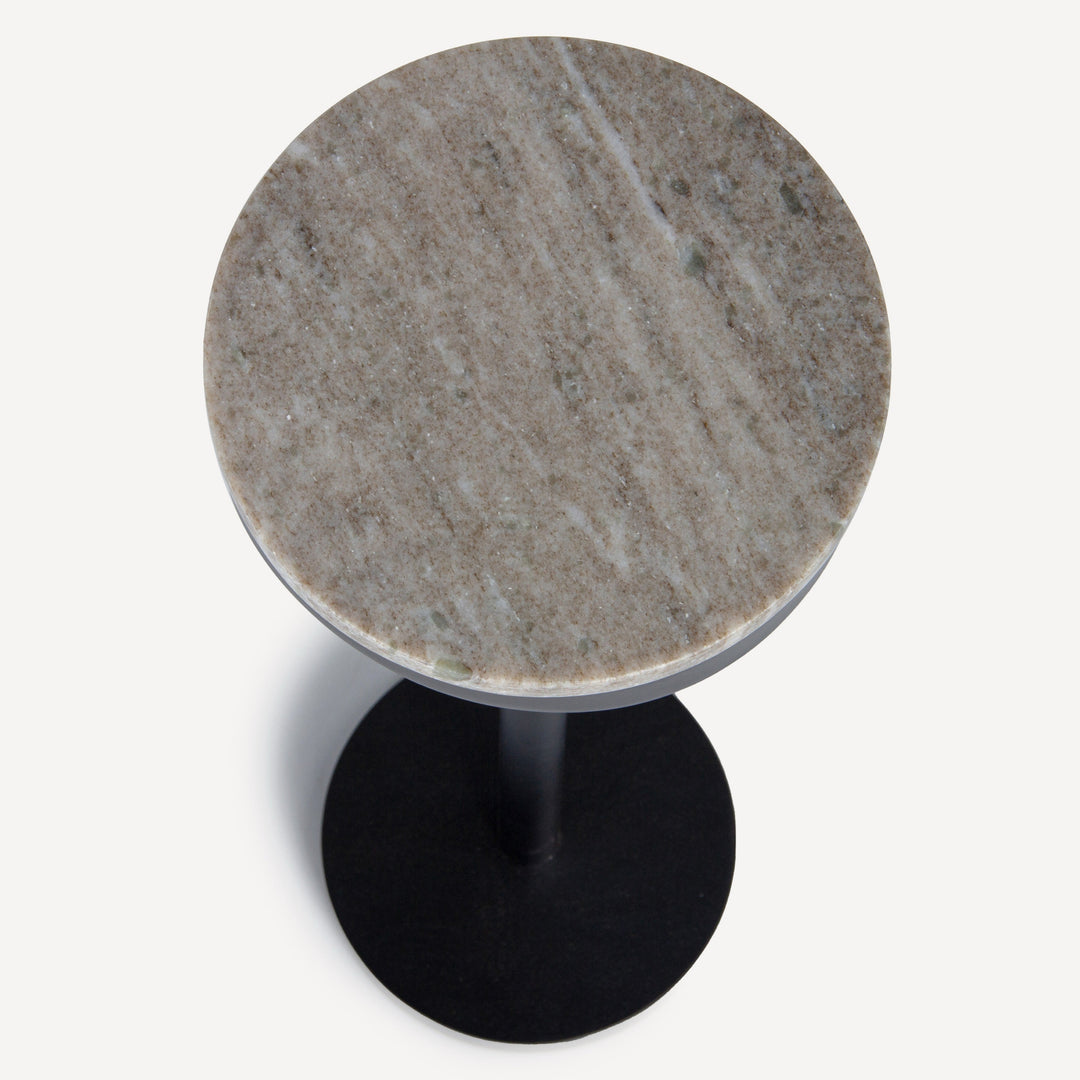 Sleek Brass-Plated Stone Cocktail Table - Ebony