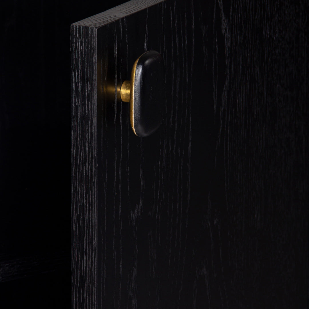 Monolithic White Oak Sculpture Sideboard - Charcoal Hues