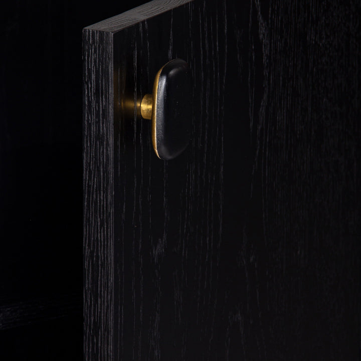 Monolithic White Oak Sculpture Sideboard - Charcoal Hues