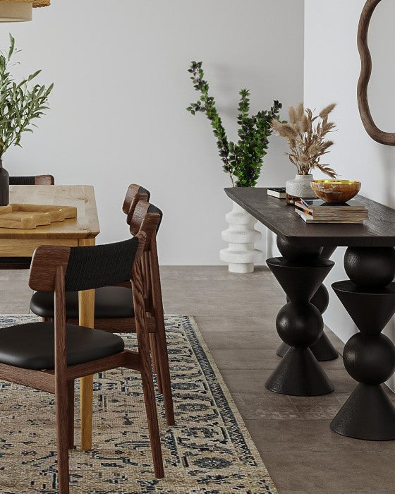 Geometric Solid Wood Cocktail Table - Charcoal Mood