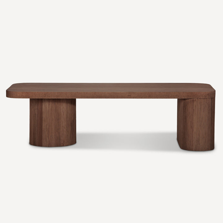 Artisanal Brown Oak Accent Table - Unique Craftsmanship