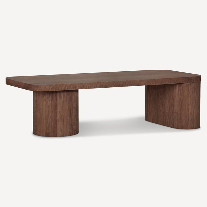 Artisanal Brown Oak Accent Table - Unique Craftsmanship