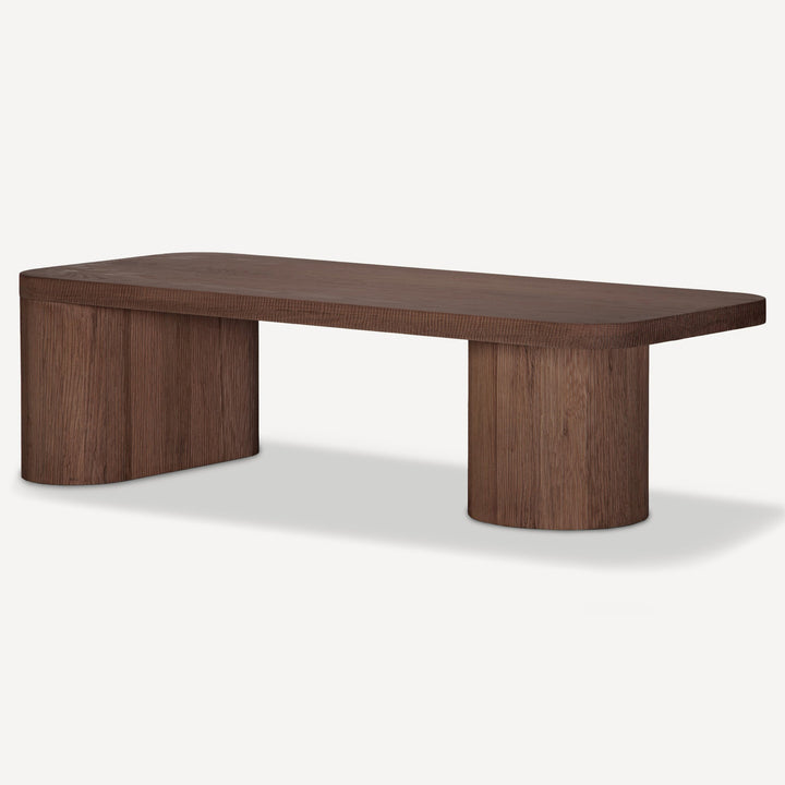 Artisanal Brown Oak Accent Table - Unique Craftsmanship