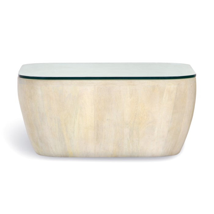 Indian-Inspired Carved Solid Wood Coffee Table