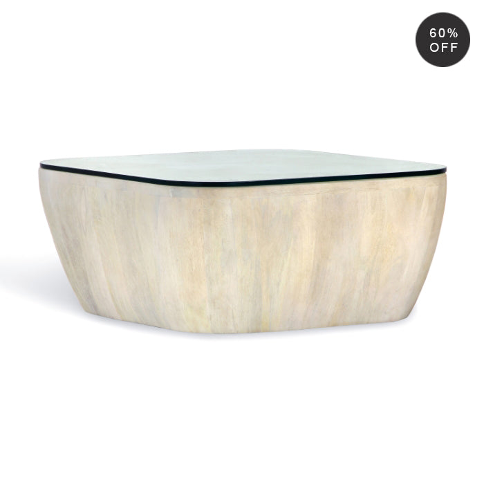 Indian-Inspired Carved Solid Wood Coffee Table