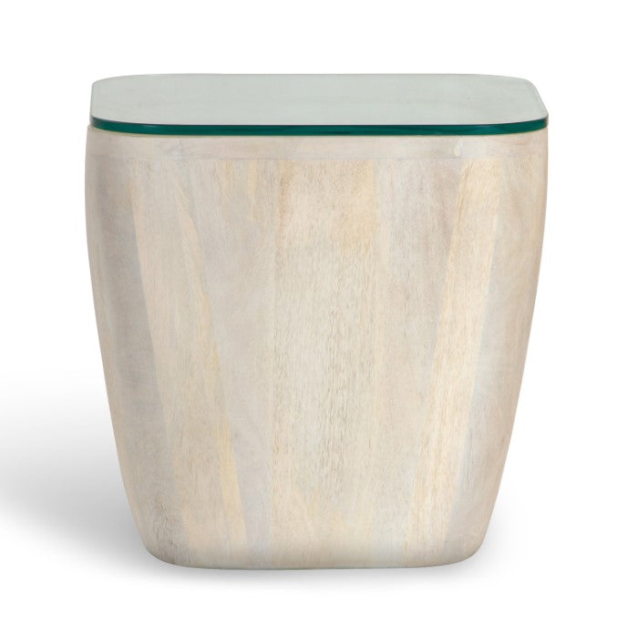 Indigo Spiral Echo Table - Whitewash