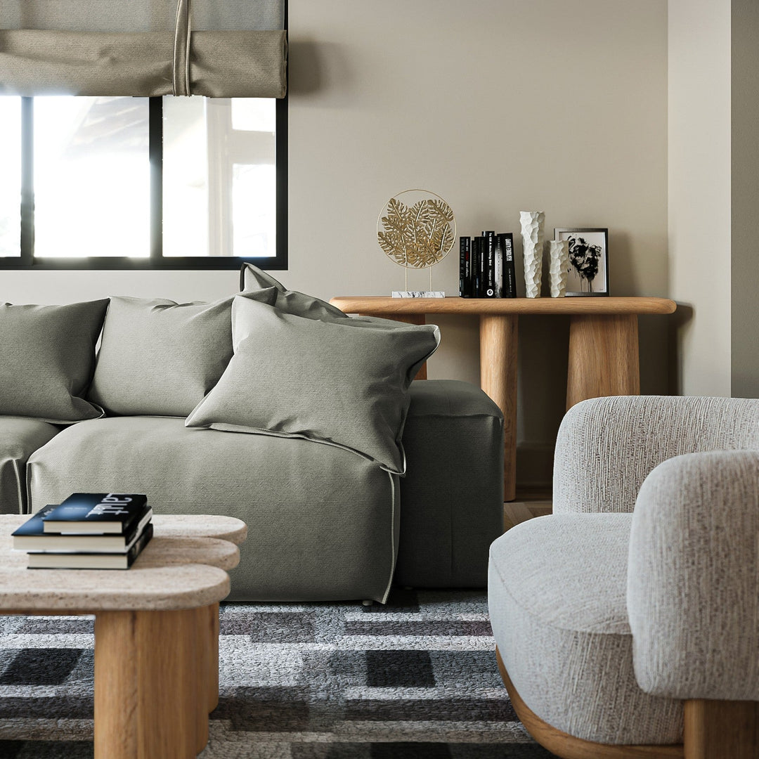 Modern Oak Whisper Chair - Sculpted Seating Elegance