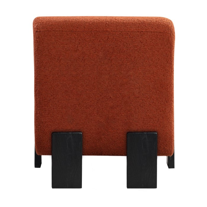 Bold Cinnamon Boucle Geometric Leg Solid Oak Sitting Gem