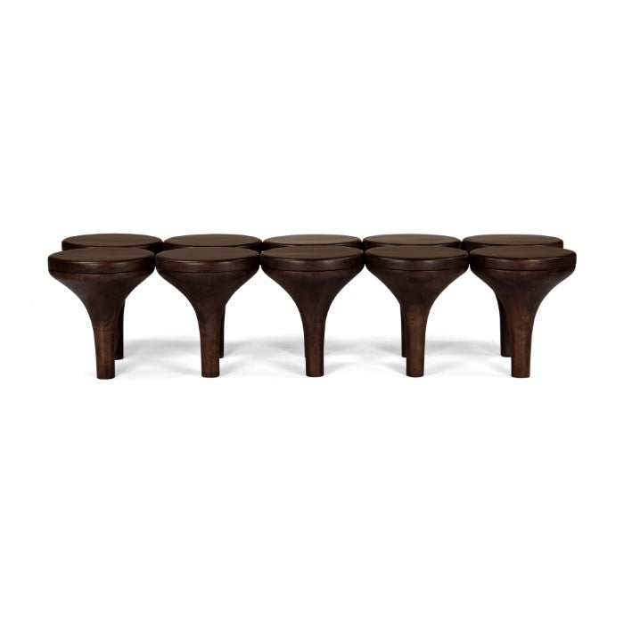 Frank's Inspire Circular Solid Wood Coffee Table - Rich Mahogany