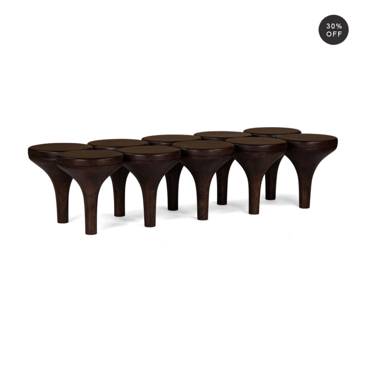 Frank's Inspire Circular Solid Wood Coffee Table - Rich Mahogany
