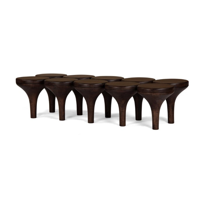 Frank's Inspire Circular Solid Wood Coffee Table - Rich Mahogany