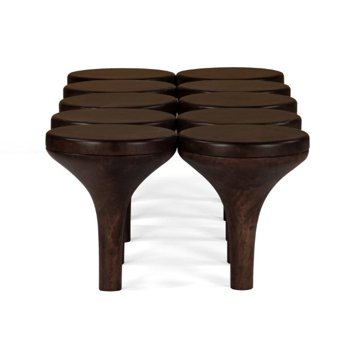 Frank's Inspire Circular Solid Wood Coffee Table - Rich Mahogany