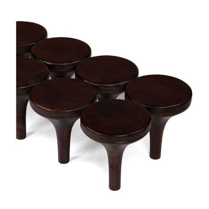 Frank's Inspire Circular Solid Wood Coffee Table - Rich Mahogany
