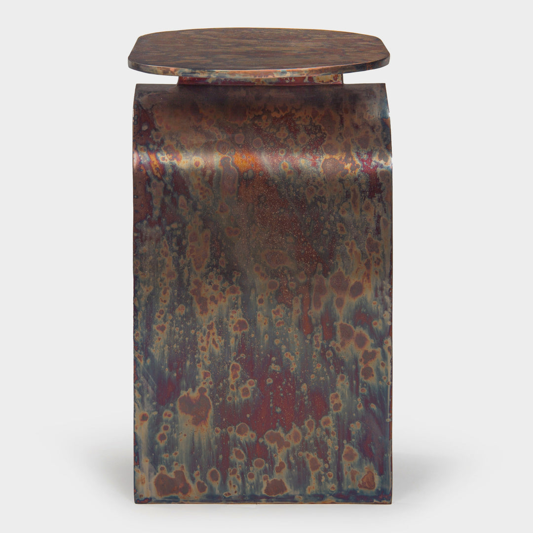 Archimedes' Grace: Reactive Metal Finish Aluminum Side Table