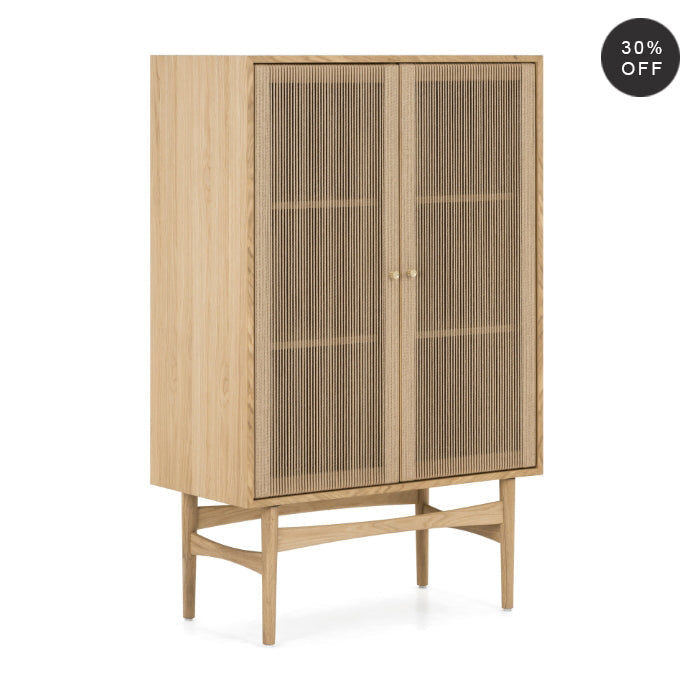 RetroVibe Solid Oak Panel Cabinet