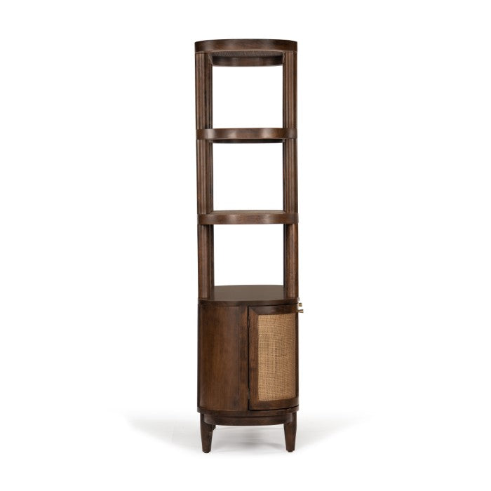 Natural Curve Bookcase with Hidden Storage
