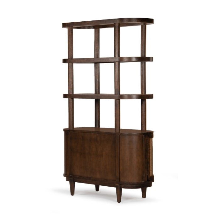 Natural Curve Bookcase with Hidden Storage
