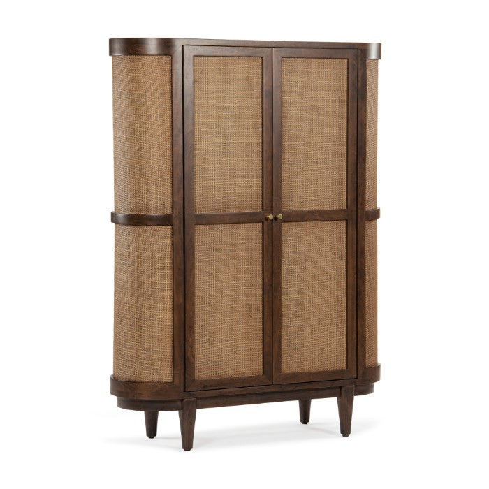 Curvy Coastal Acacia Caned Storage Unit
