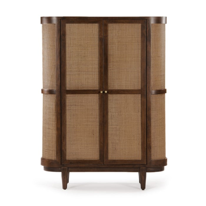 Curvy Coastal Acacia Caned Storage Unit