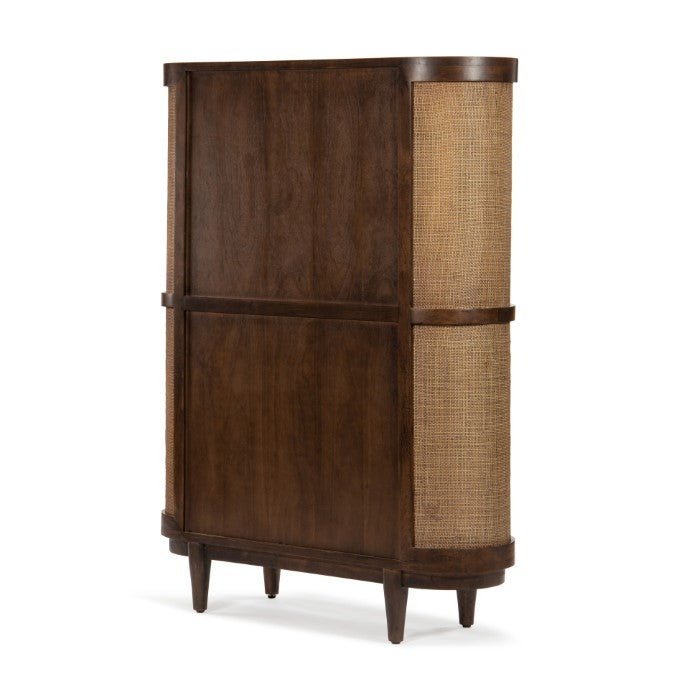 Curvy Coastal Acacia Caned Storage Unit