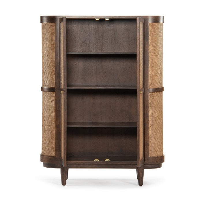 Curvy Coastal Acacia Caned Storage Unit