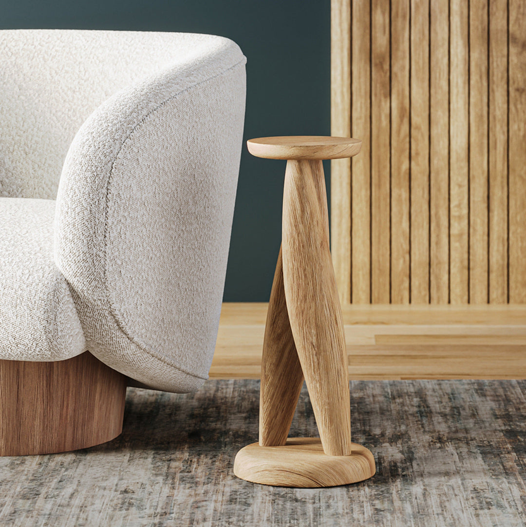 Nature's Perch Solid Oak Side Table