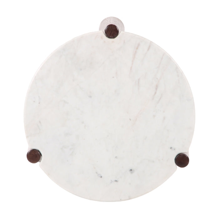 Nature's Balance Stone-Topped Oak Accent Table