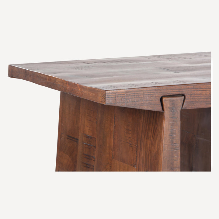 Industrial Vintage Side Table with Distressed Charm