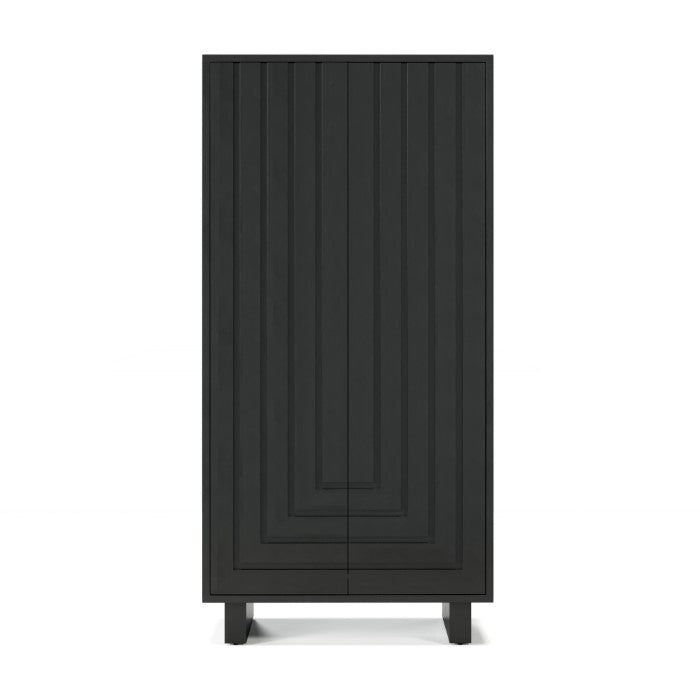 Geometric Chic Solid Wood Storage Console