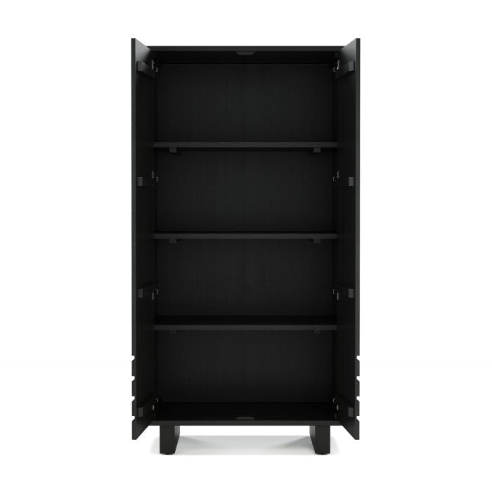 Geometric Chic Solid Wood Storage Console