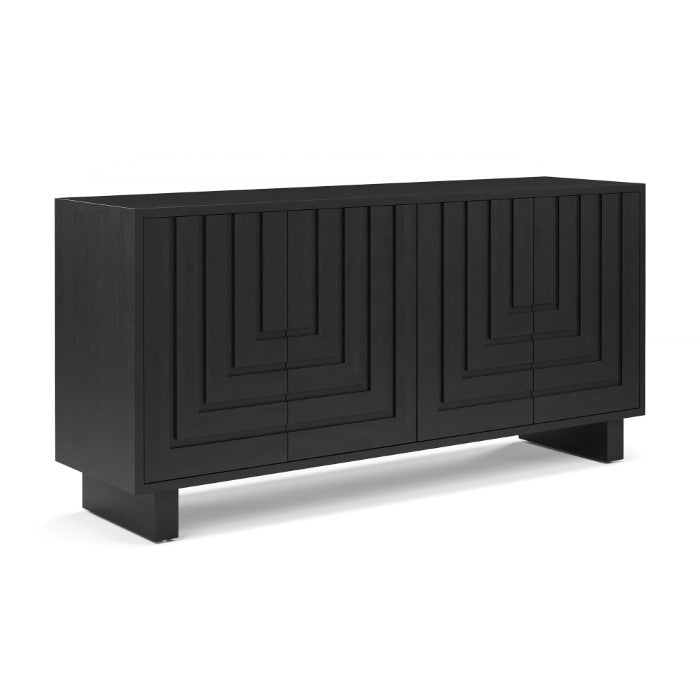 Geometric Chic Solid Wood Storage Unit