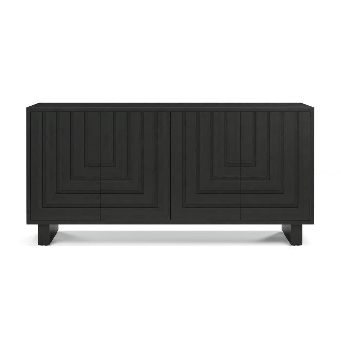 Geometric Chic Solid Wood Storage Unit