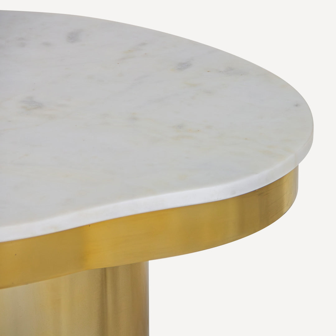 Curvy Creme Corner Accent Table