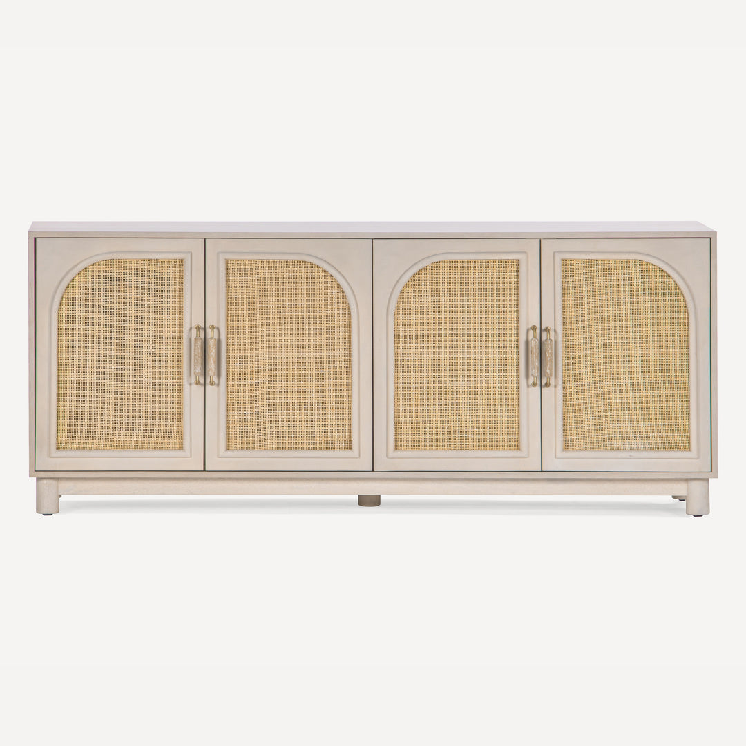 Timeless Cane-Door Oak Grain Sideboard