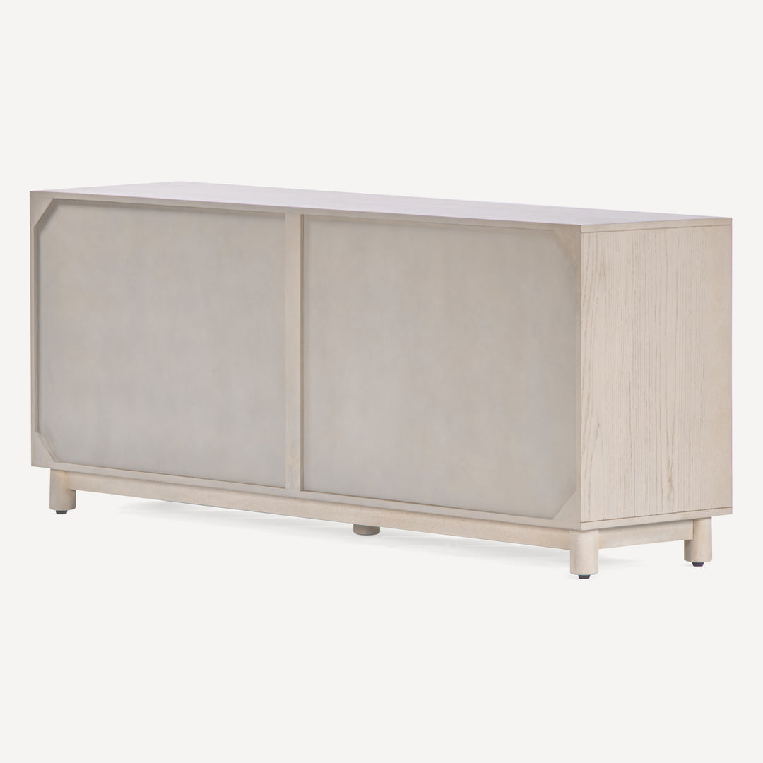 Timeless Cane-Door Oak Grain Sideboard