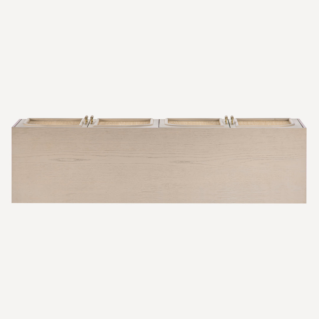 Timeless Cane-Door Oak Grain Sideboard