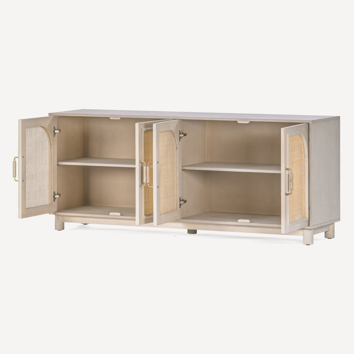 Timeless Cane-Door Oak Grain Sideboard