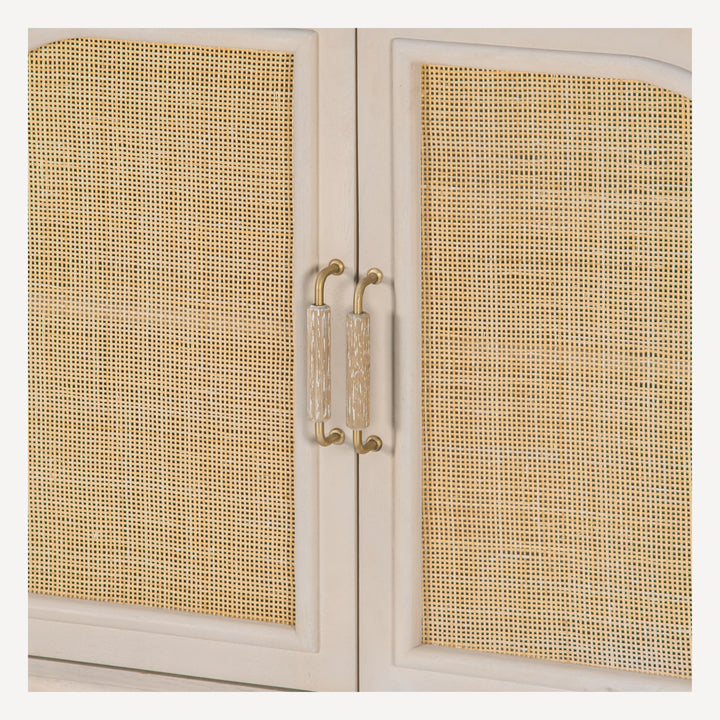 Timeless Cane-Door Oak Grain Sideboard