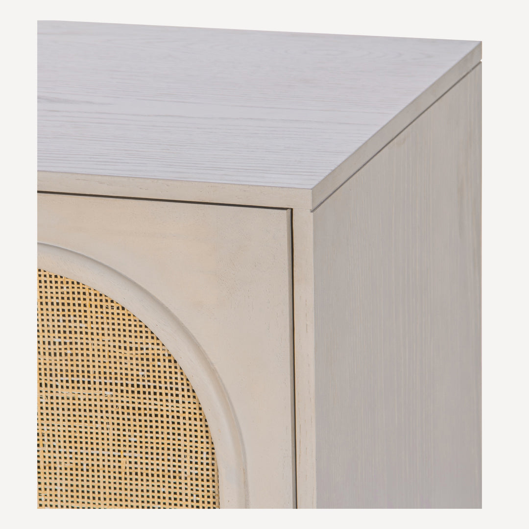Timeless Cane-Door Oak Grain Sideboard