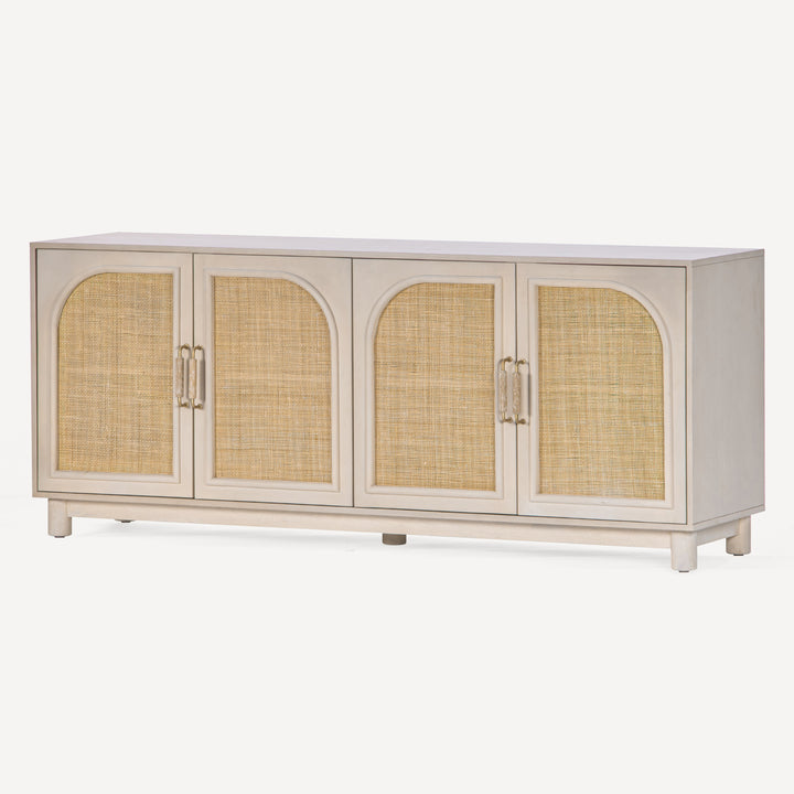 Timeless Cane-Door Oak Grain Sideboard