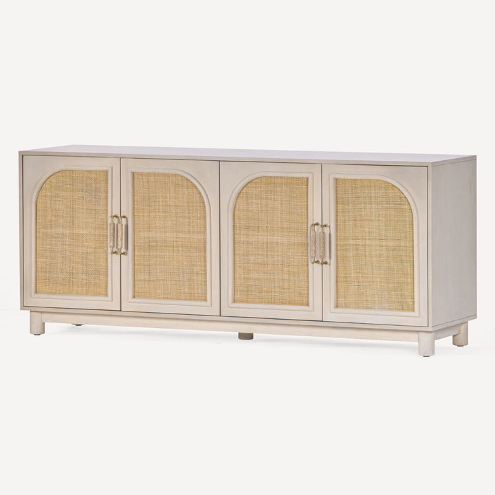 Timeless Cane-Door Oak Grain Sideboard