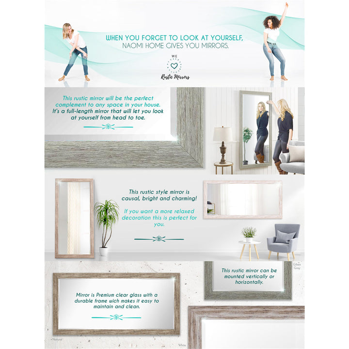 Lindberg Rectangle Full Length Mirror, Faux Wood Farmhouse Mirror, Floor Mirror