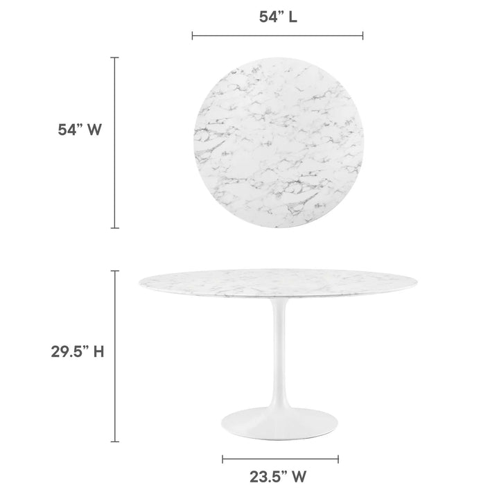 Pila 54" Round Artificial Marble Dining Table