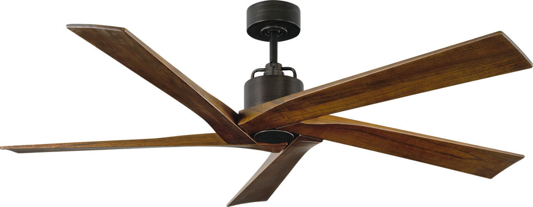 Aspen 56 Ceiling Fan in Brushed Steel with Light Grey Weathered Oak Blades
