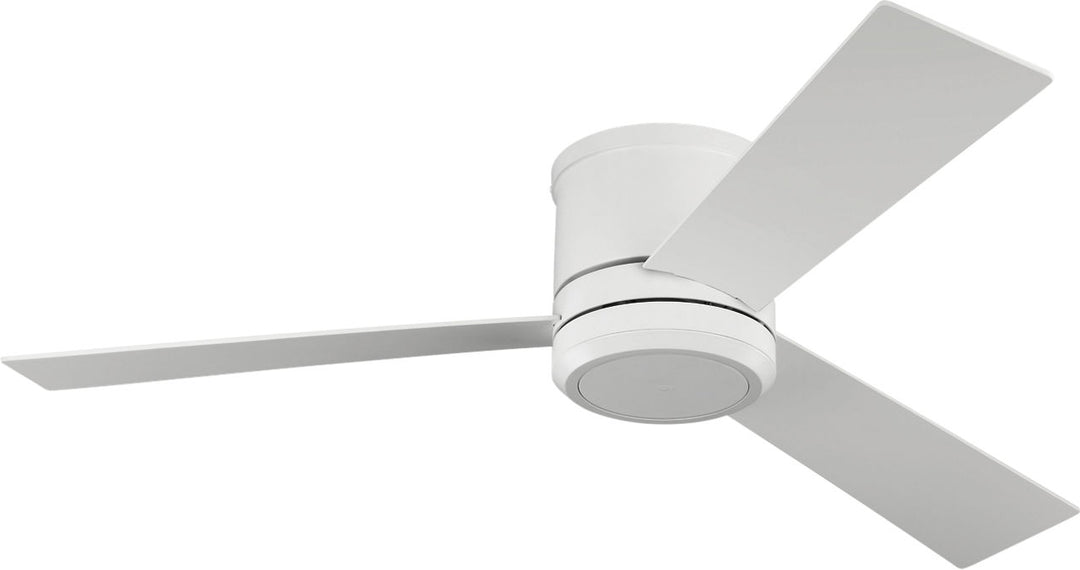 Clarity 56 Hugger LED Ceiling Fan in Matte White with Matte White Blades and Light Kit