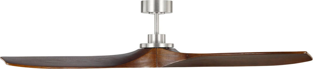 Collins Smart 60 Ceiling Fan in with Dark Walnut Blades Brushed Steel