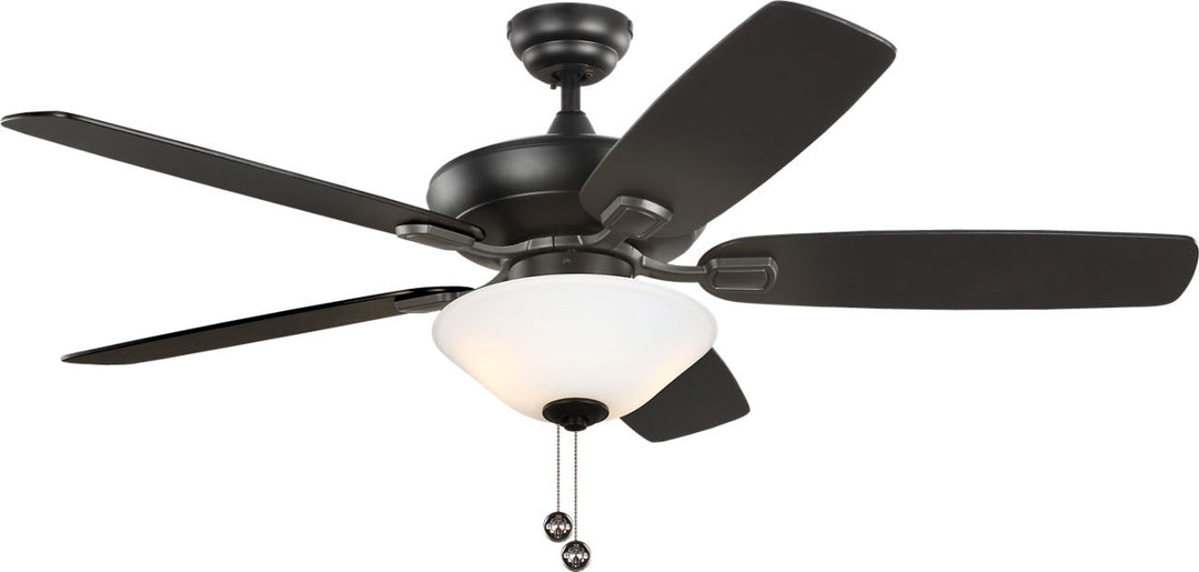 Colony 52 LED Ceiling Fan in with / American Walnut Reversible Blades and Bowl Light Kit Midnight Black
