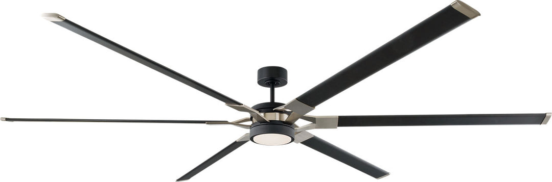 Loft 96 LED Ceiling Fan in and Brushed Steel Accents with Blades and Light Kit Midnight Black